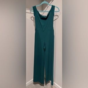 Express XS emerald green jumpsuit.